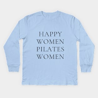 Happy women Pilates women. Edit Kids Long Sleeve T-Shirt